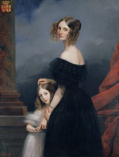 Porträt von Anne-Louise Alix de Montmorency mit ihrer Tochter, ca. 1840 von Claude Marie Dubufe